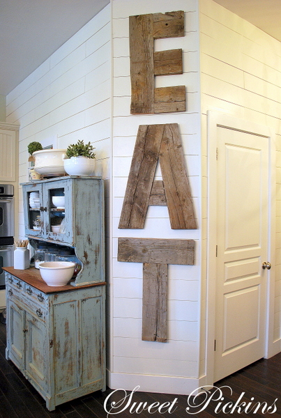 Eat Letters From Reclaimed Lumber, Eat Wooden Wall Letters