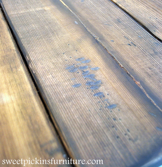 Sweet Pickins - using steel wool to stain wood