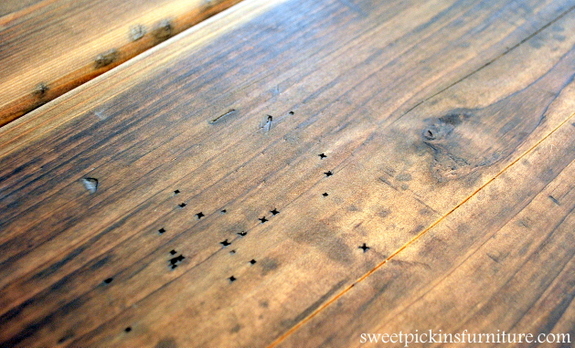 Sweet Pickins - using steel wool to stain wood