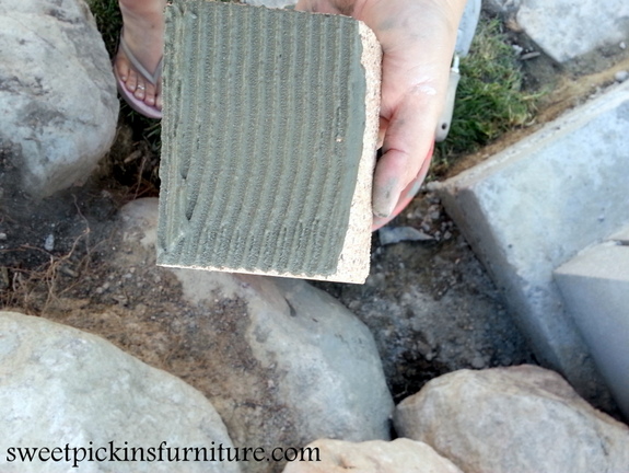 To cut the bricks, we just used a tile saw and a grinder - these were really easy to cut.  