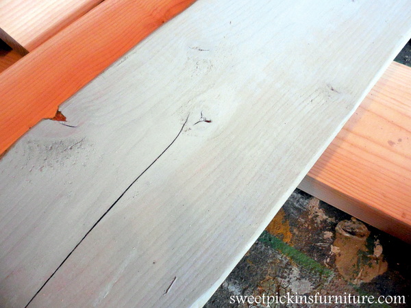 Sweet Pickins - Aging new wood with milk paint and vinegar solution