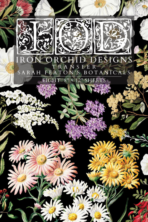 sarah featon’s botanicals | transfer – 8″ x 12″ pad (8 sheets)