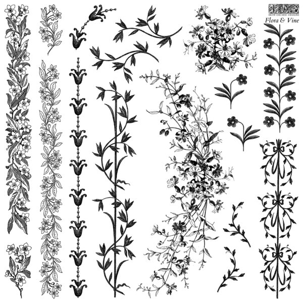 flora & vine | stamp 12″ x 12″ (1 sheet)