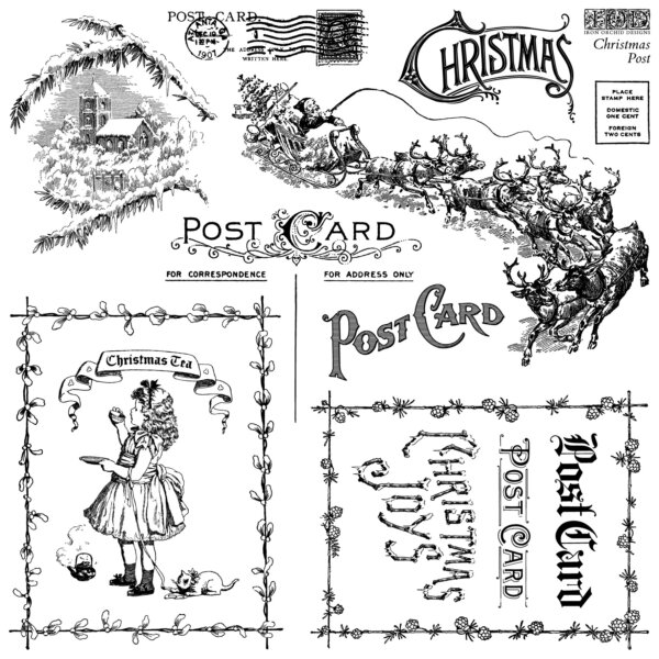 christmas post DISCONTINUED | stamp 12″ x 12″ (1 sheet)