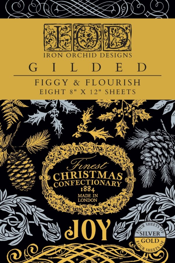 figgy & flourish DISCONTINUED | gilded foil transfer – 8″ x 12″ pad (8 sheets)