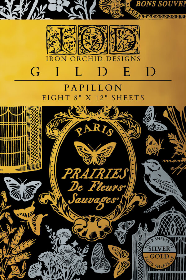 papillon | gilded foil transfer – 8″ x 12″ pad (8 sheets)